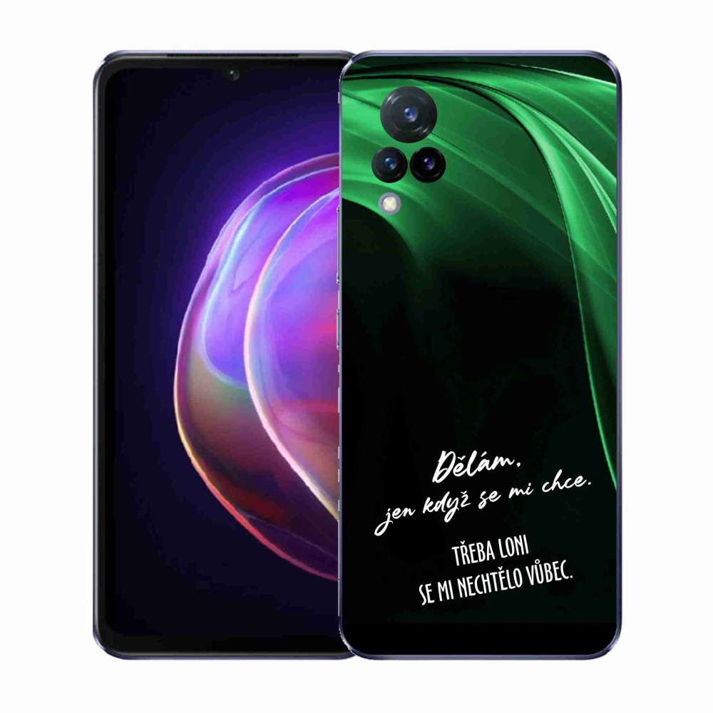 Gelový kryt mmCase na Vivo V21 4G/5G - vtipný text 12 černé pozadí