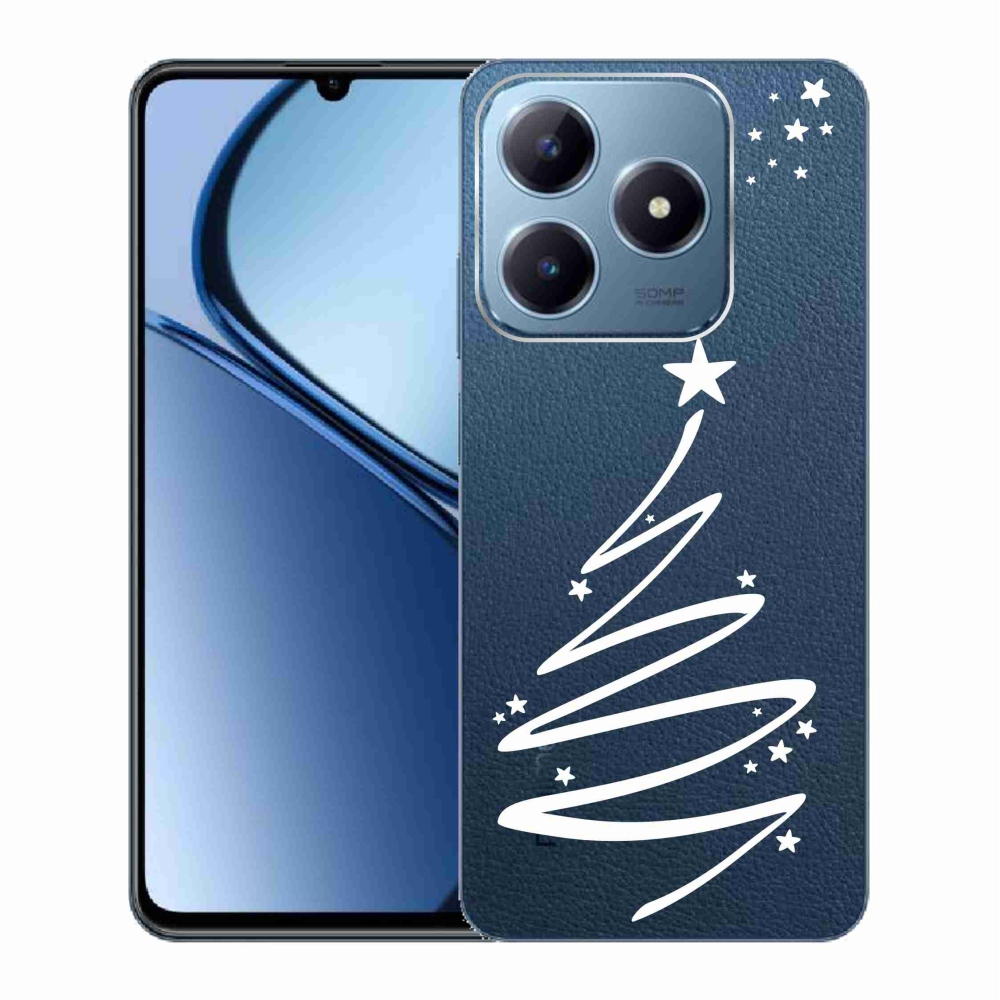 Gelový kryt mmCase na Realme C63 - bílý stromeček na průhledném pozadí
