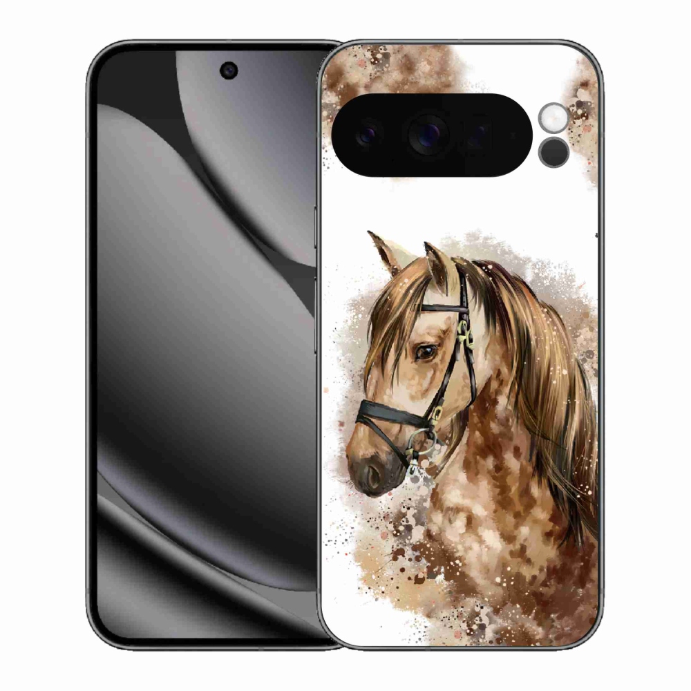 Gelový kryt mmCase na Google Pixel 10 Pro XL - hnědý kreslený kůň
