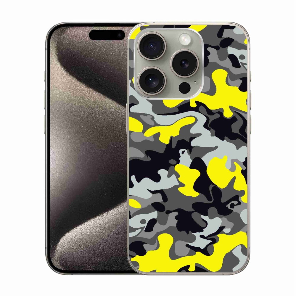 Gelový kryt mmCase na iPhone 15 Pro - maskáčový vzor 6