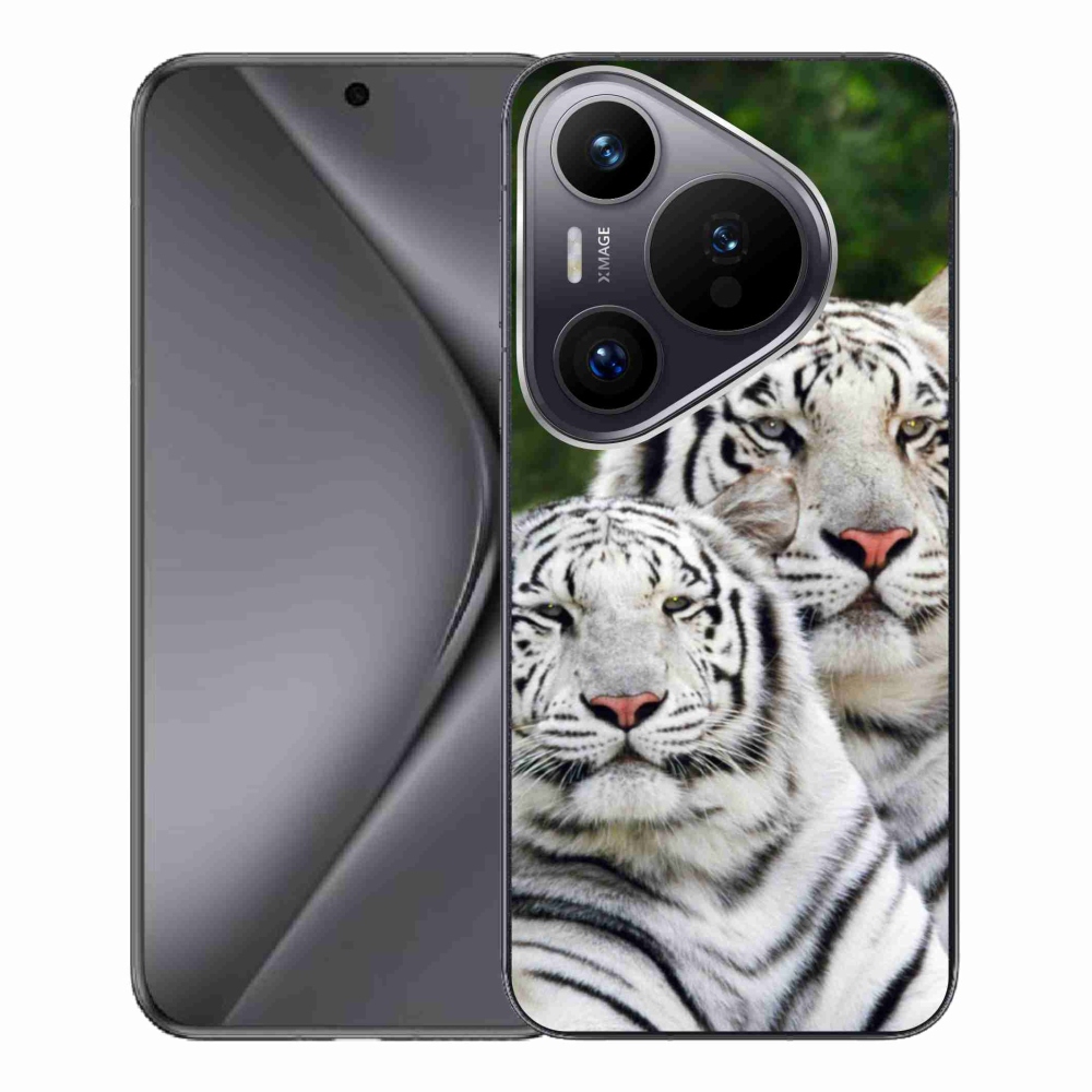 Gelový obal mmCase na Huawei Pura 70 Pro - bílí tygři