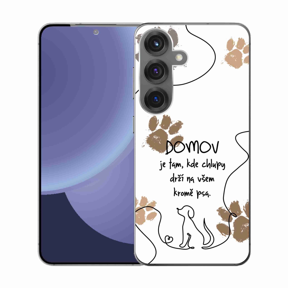 Gelový kryt mmCase na Samsung Galaxy S25 - psí motiv bílé pozadí