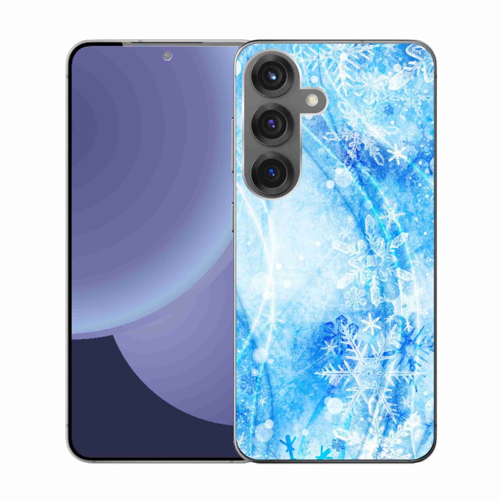 Gelový kryt mmCase na Samsung Galaxy S25 - sněhové vločky