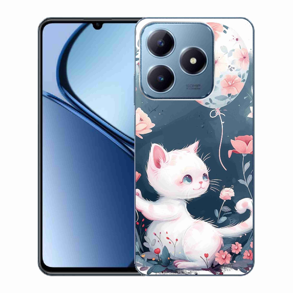 Gelový kryt mmCase na Realme C63 - kotě s balónkem