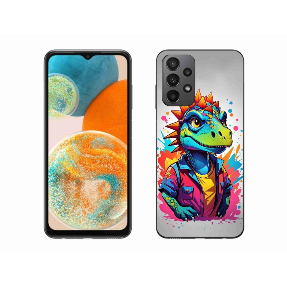 Gelový kryt mmCase na Samsung Galaxy A23 4G/5G - barevný dinosaurus