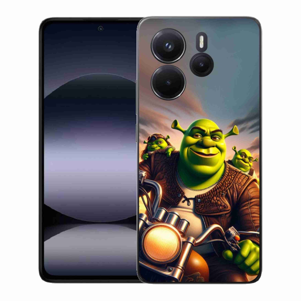 Gelový kryt mmCase na Xiaomi Redmi Note 14 - shrek na motorce