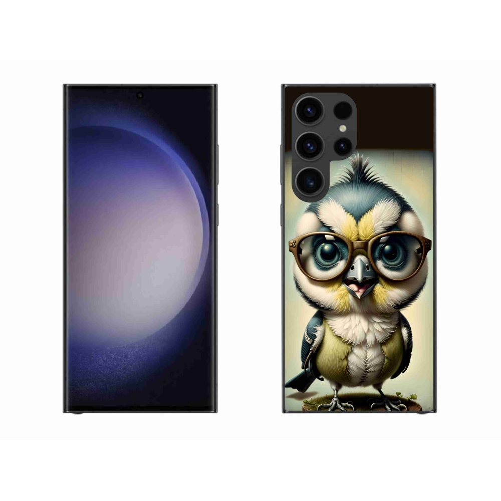 Gelový kryt mmCase na Samsung Galaxy S23 Ultra 5G - mládě s brýlemi