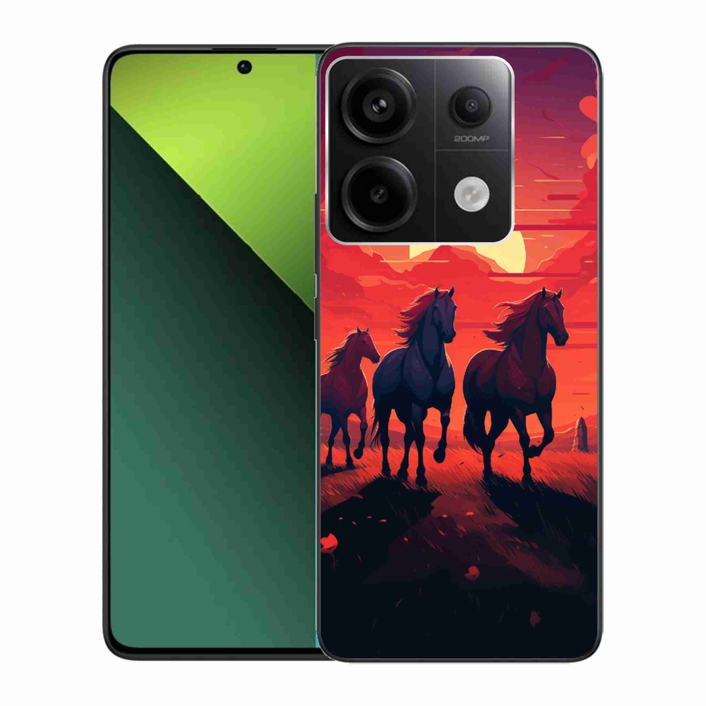 Gelový kryt mmCase na Xiaomi Redmi Note 13 Pro 5G/Poco X6 5G - koně a západ slunce