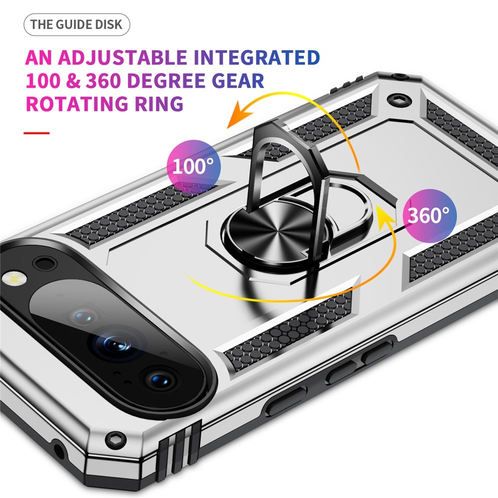 Ring odolný kryt na Google Pixel 10 Pro/Pixel 10 - stříbrný