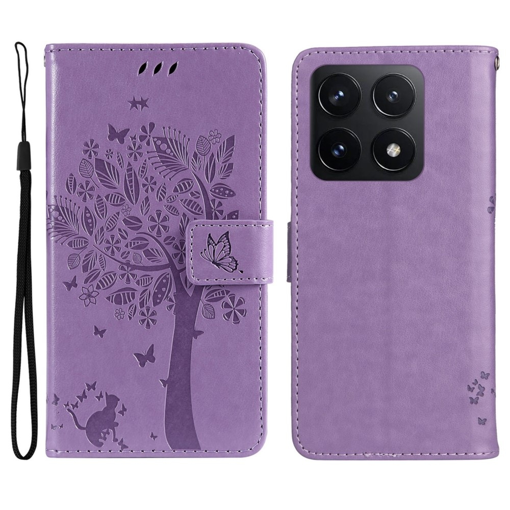 Trees knížkové pouzdro na Xiaomi 14T - světlefialové