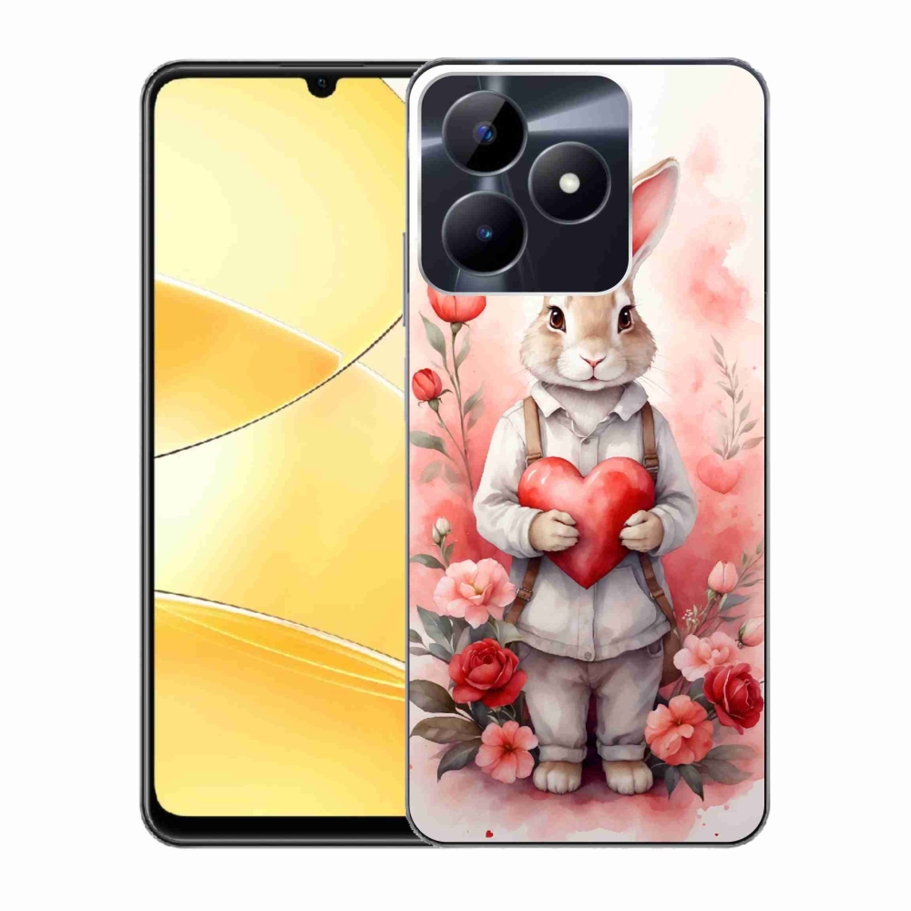 Gelový kryt mmCase na Realme C51/C53 - zajíc se srdíčkem
