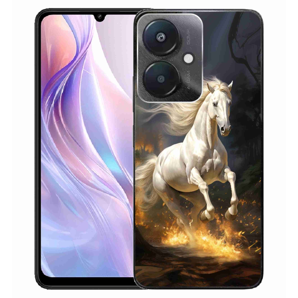 Gelový kryt mmCase na Xiaomi Redmi 13C 5G - bílý kůň 2
