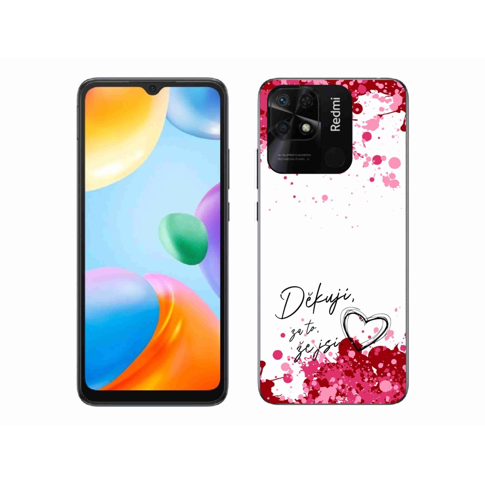 Gelový kryt mmCase na Xiaomi Redmi 10C - zamilovaný text 2 bílé pozadí