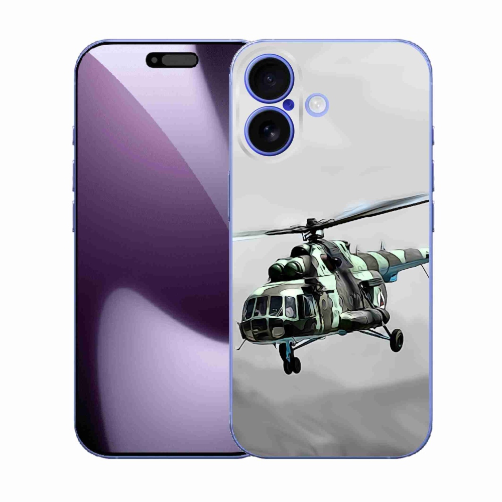Gelový kryt mmCase na iPhone 17 - vojenský vrtulník