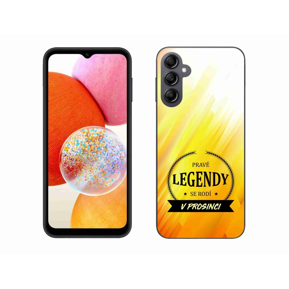 Gelový kryt mmCase na Samsung Galaxy A14 4G/5G - legendy v prosinci žluté pozadí