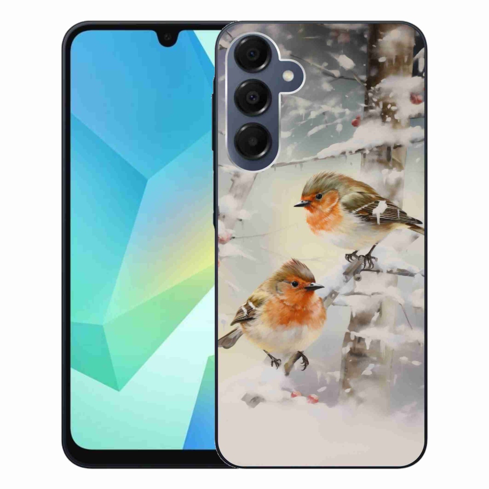 Gelový kryt mmCase na Samsung Galaxy A16 4G/5G - ptáčci v zimě