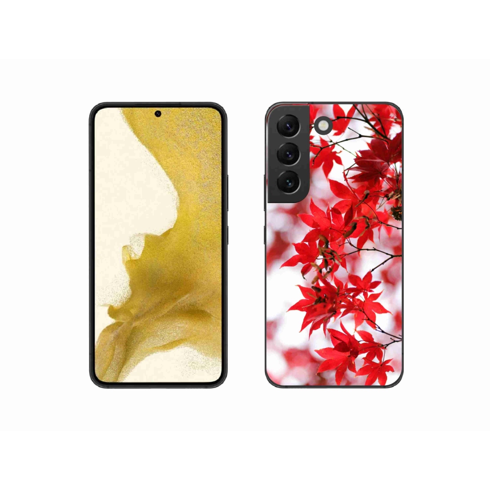 Gelový kryt mmCase na Samsung Galaxy S22 5G - červené listy