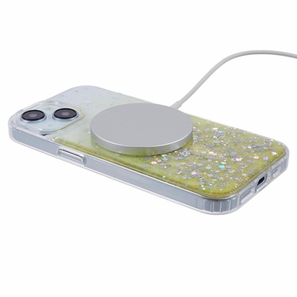 JTW gelový přesýpací obal s MagSafe na iPhone 14 - žlutý