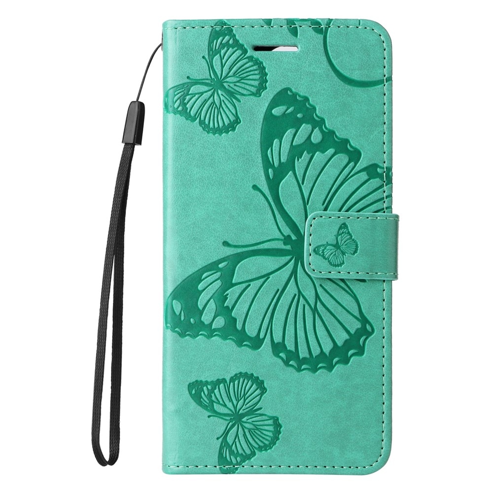 Big Butterfly knížkové pouzdro na Xiaomi Redmi Note 14 Pro 5G/Poco X7 5G/Note 14 Pro+ 5G - modrozelené
