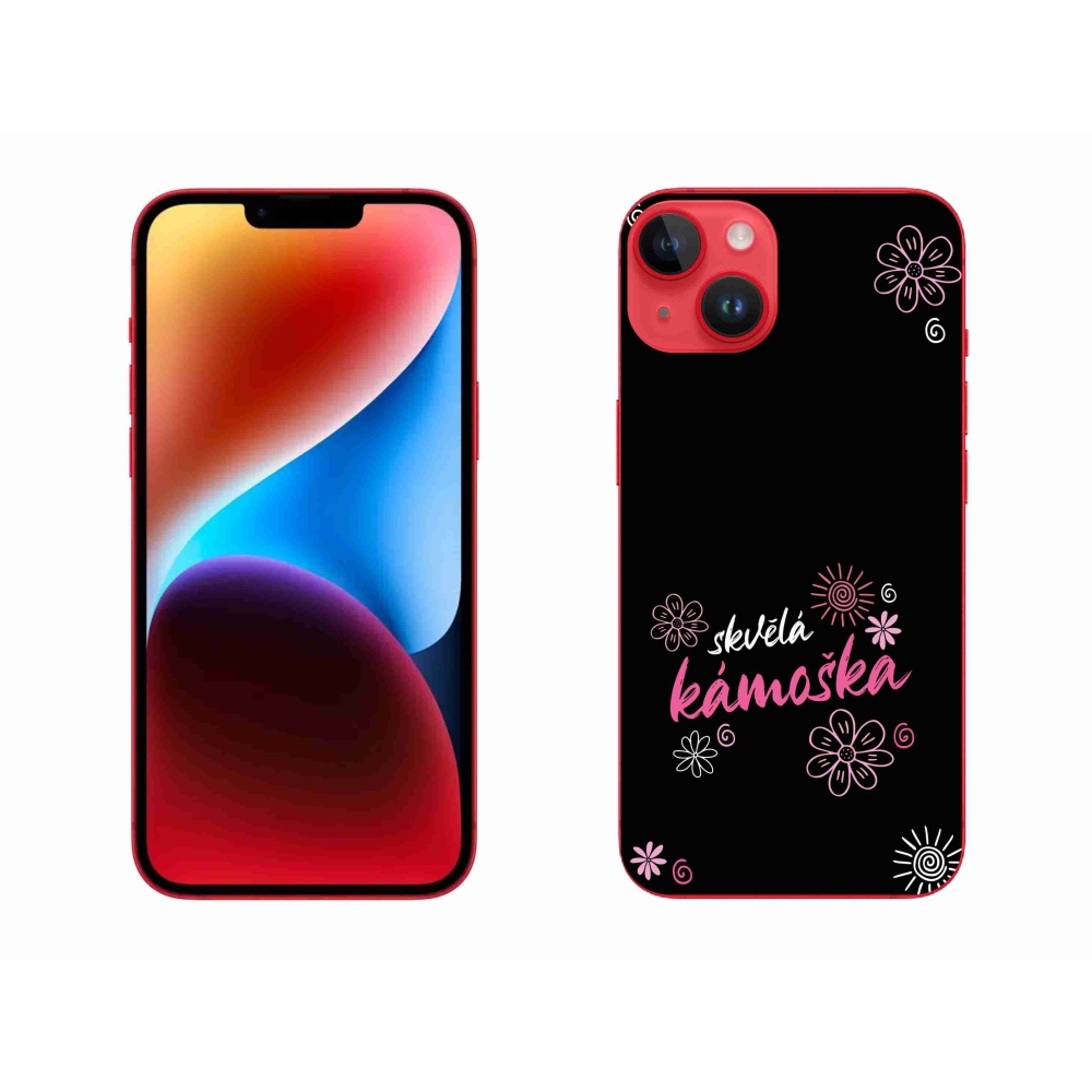 Gelový kryt mmCase na iPhone 14 Plus - skvělá kámoška černé pozadí