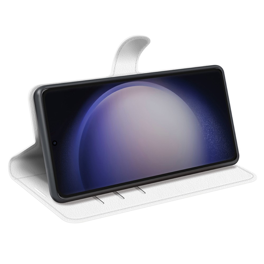 Litchi knížkové pouzdro na Samsung Galaxy S24 Ultra - bílé