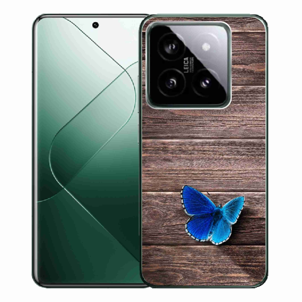 Gelový kryt mmCase na Xiaomi 14 Pro - modrý motýl 1
