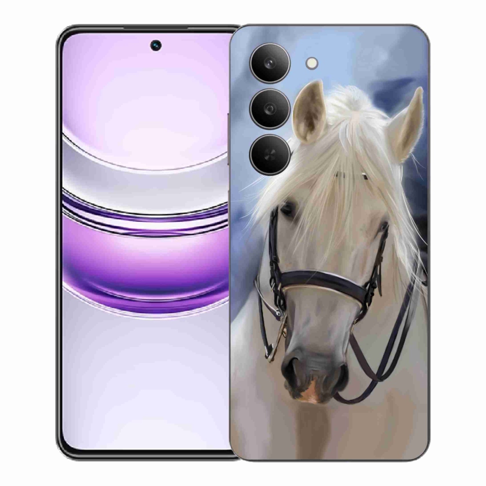 Gelový kryt mmCase na Realme 14x 5G - bílý kůň