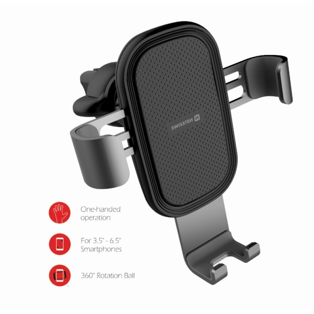 Držák na mobil Swissten S-Grip G1-AV3 do větráčku ventilace - černý