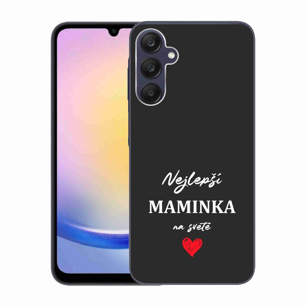Gelový kryt mmCase na Samsung Galaxy A25 5G - nejlepší maminka 1 černé pozadí