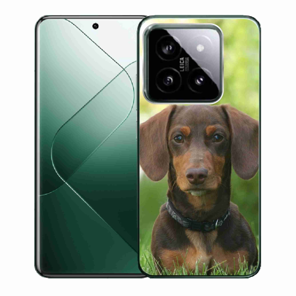 Gelový obal mmCase na Xiaomi 14 - hnědý jezevčík
