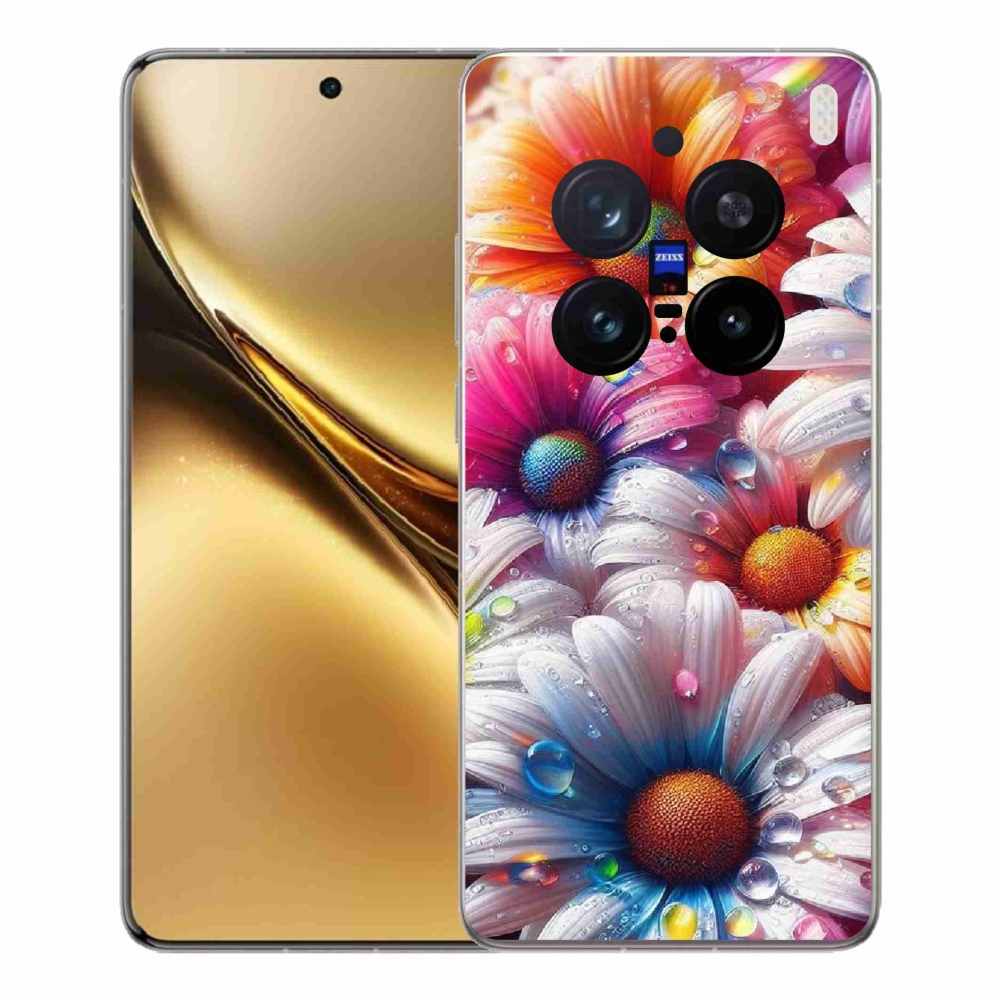 Gelový kryt mmCase na Vivo X200 Pro 5G - barevné kopretiny