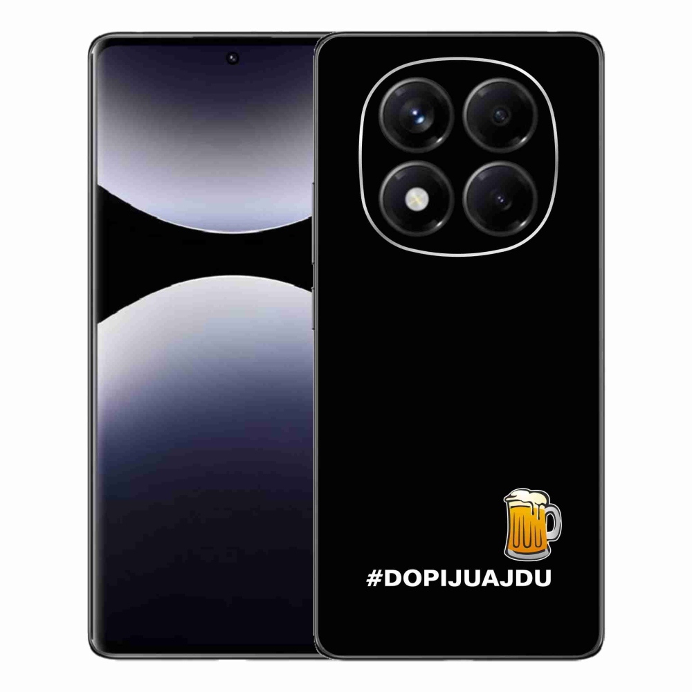 Gelový kryt mmCase na Xiaomi Redmi Note 14 Pro - pivní motiv 1 černé pozadí