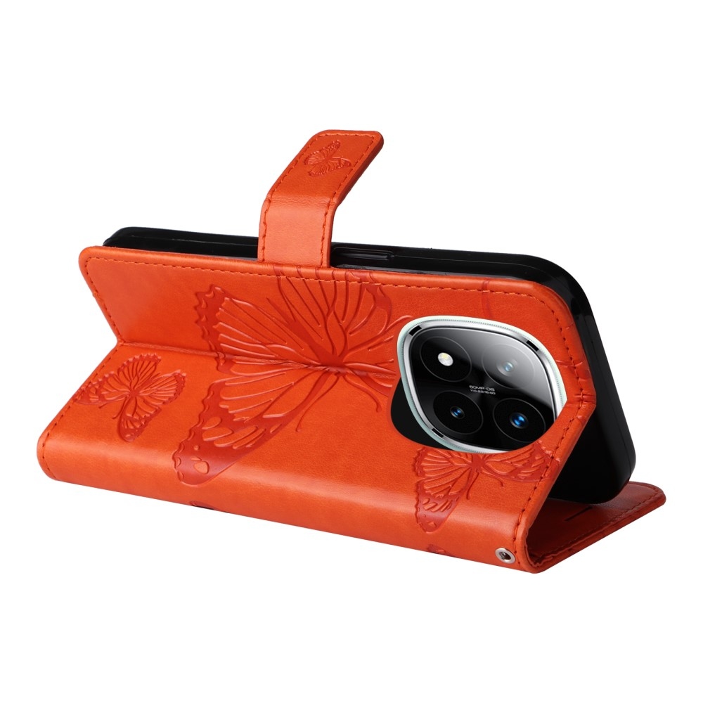 Big Butterfly knížkové pouzdro na Xiaomi Redmi Note 14 Pro 5G/Poco X7 5G/Note 14 Pro+ 5G - oranžové