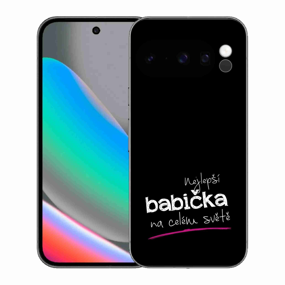 Gelový kryt mmCase na Google Pixel 10 Pro - nejlepší babička 4 černé pozadí