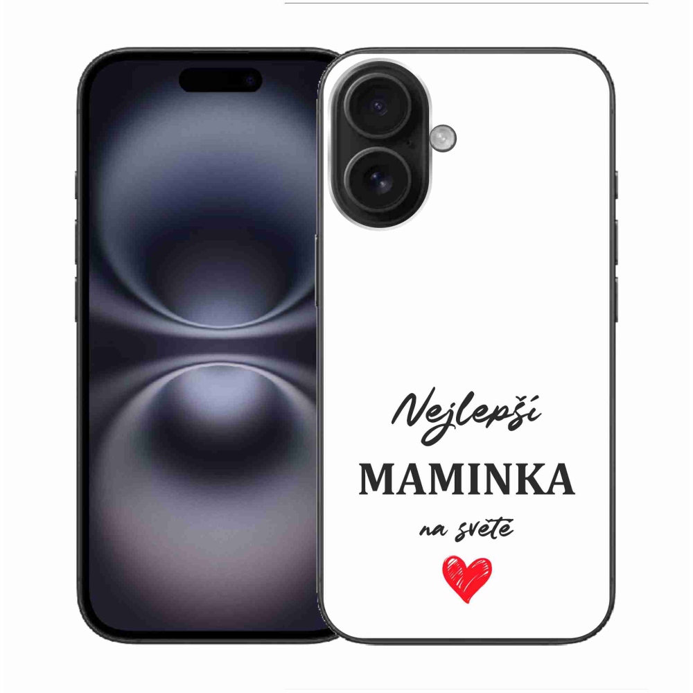 Gelový kryt mmCase na iPhone 16 - nejlepší maminka 1 bílé pozadí