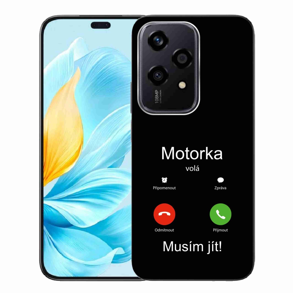Gelový kryt mmCase na Honor 200 Lite 5G - motorka volá černé pozadí