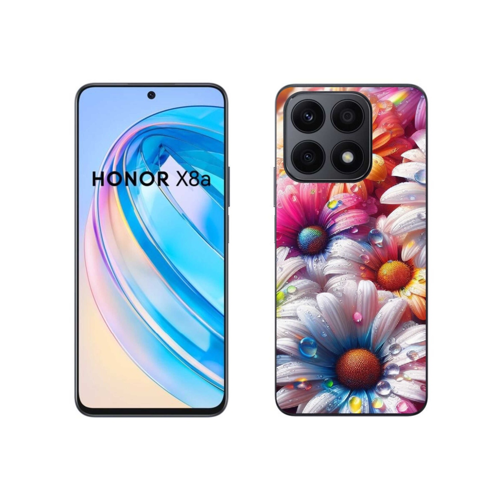 Gelový kryt mmCase na Honor X8a - barevné kopretiny