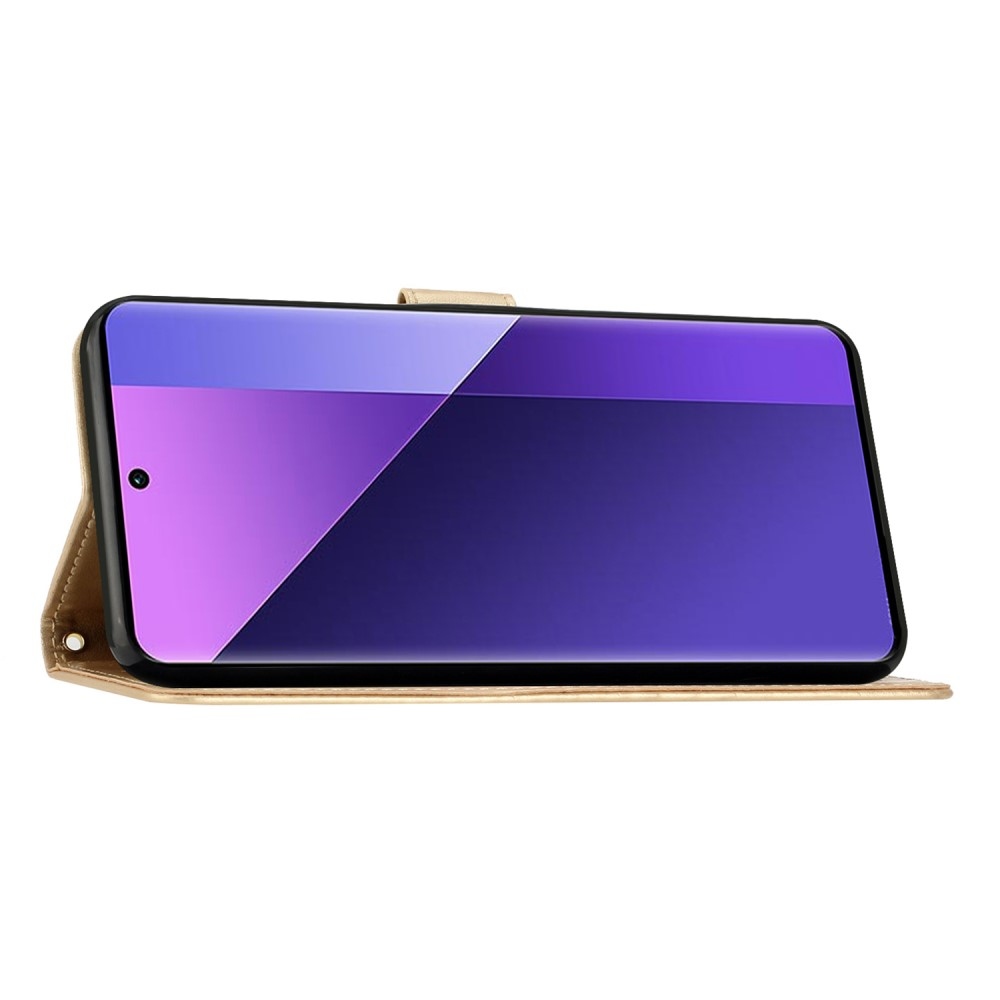 Flowers knížkové pouzdro na Honor 200 Smart 5G - zlaté