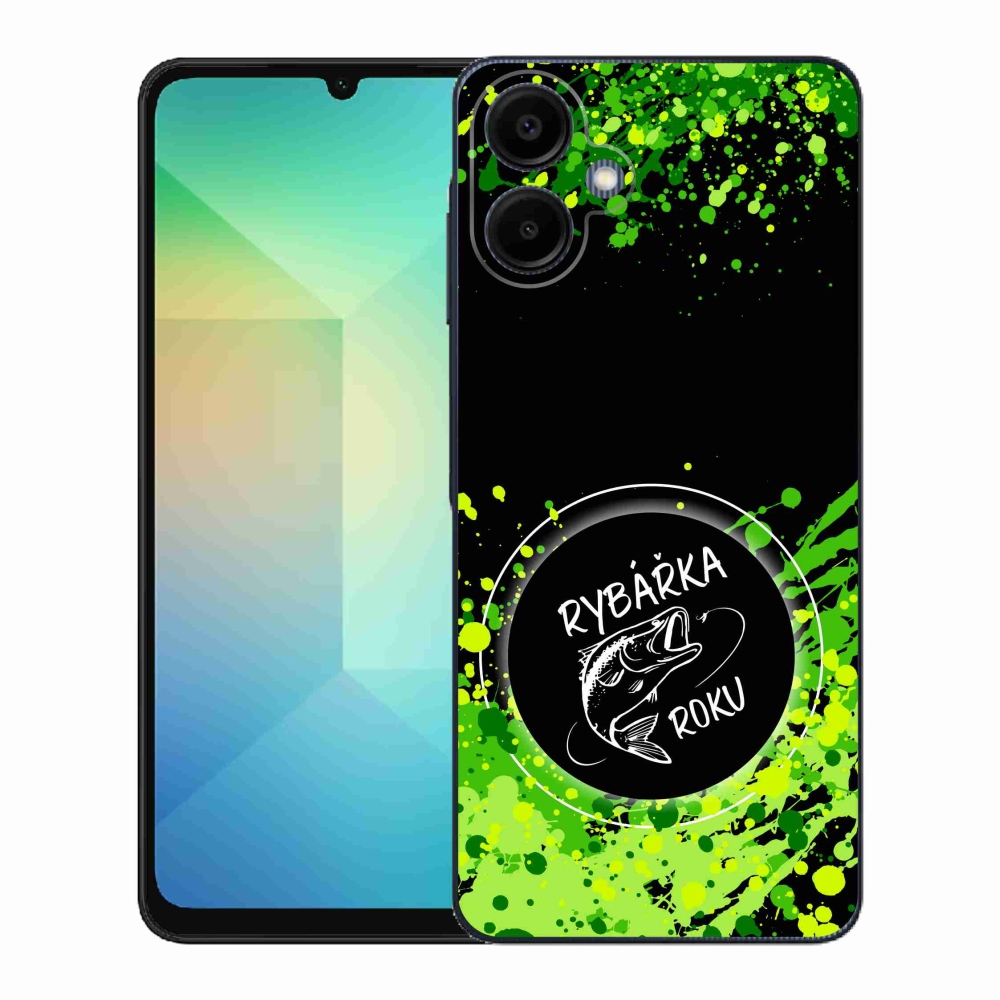 Gelový kryt mmCase na Samsung Galaxy A06 4G - rybářka roku černé pozadí