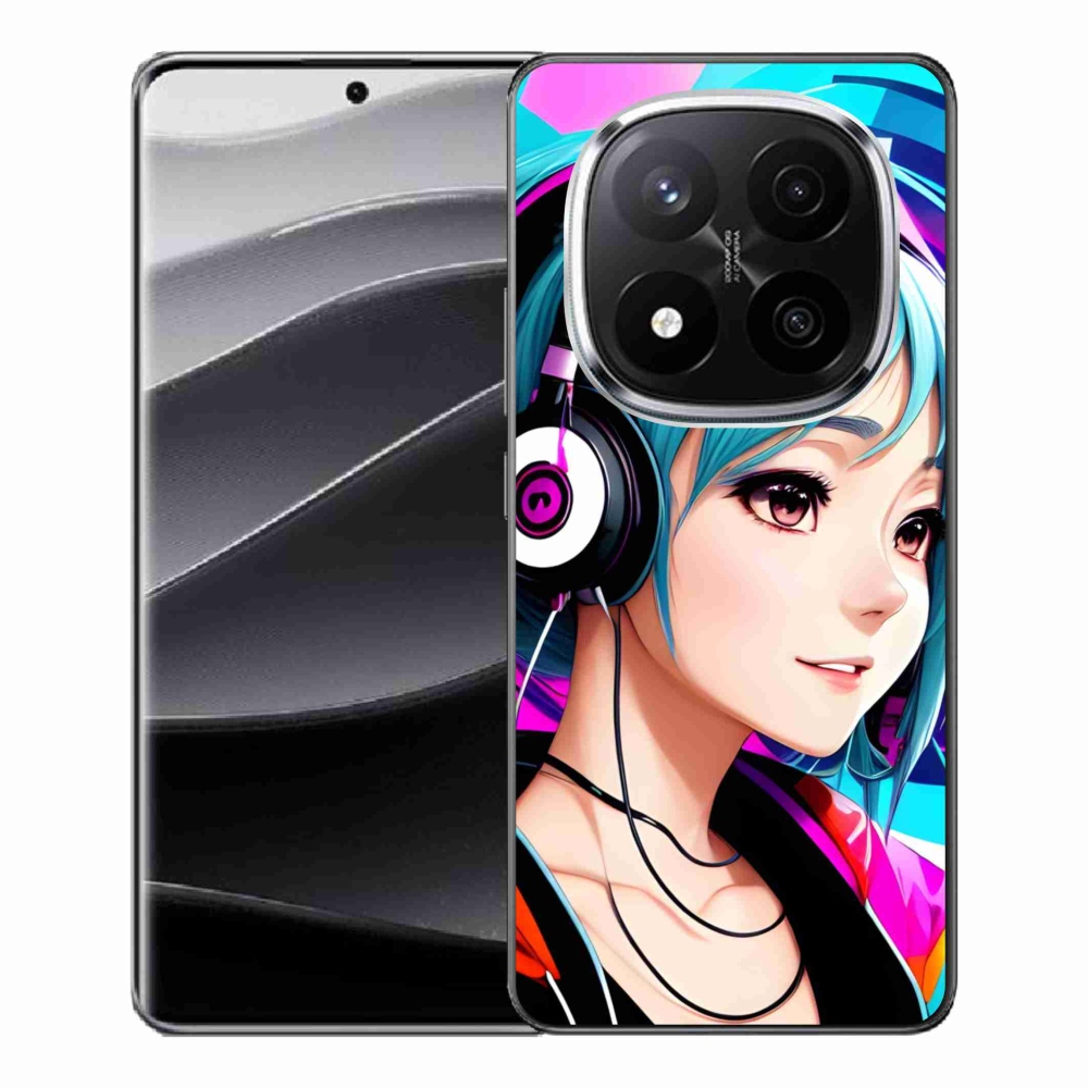 Gelový kryt mmCase na Xiaomi Redmi Note 14 Pro+ 5G - dívka se sluchátky