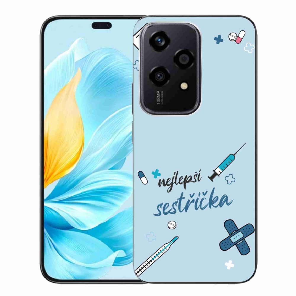Gelový kryt mmCase na Honor 200 Lite 5G - nejlepší sestřička modré pozadí