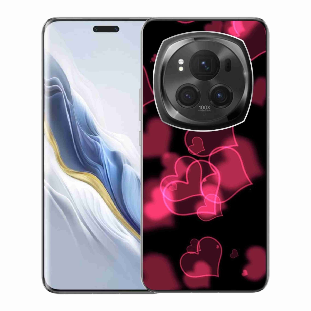 Gelový kryt mmCase na Honor Magic 6 Pro 5G - červená srdíčka