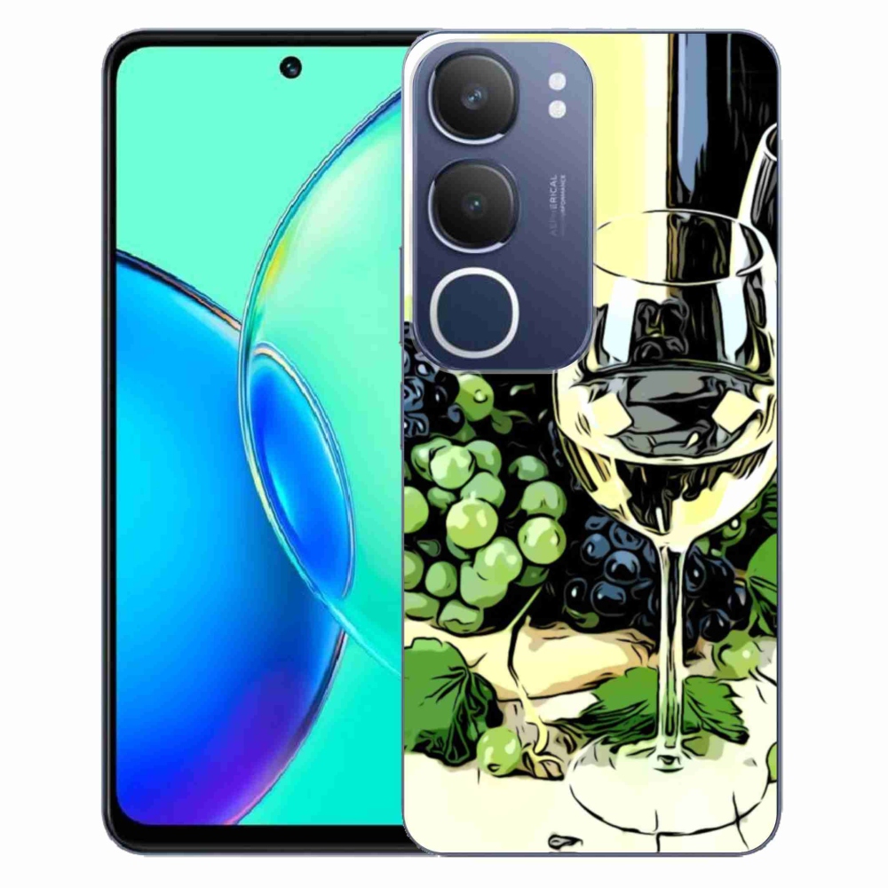 Gelový kryt mmCase na Vivo Y19s - sklenka vína