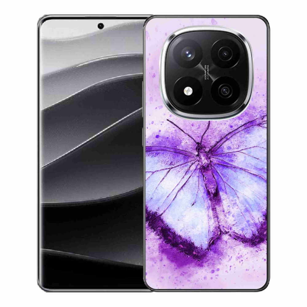 Gelový kryt mmCase na Xiaomi Redmi Note 14 Pro+ 5G - fialový motýl