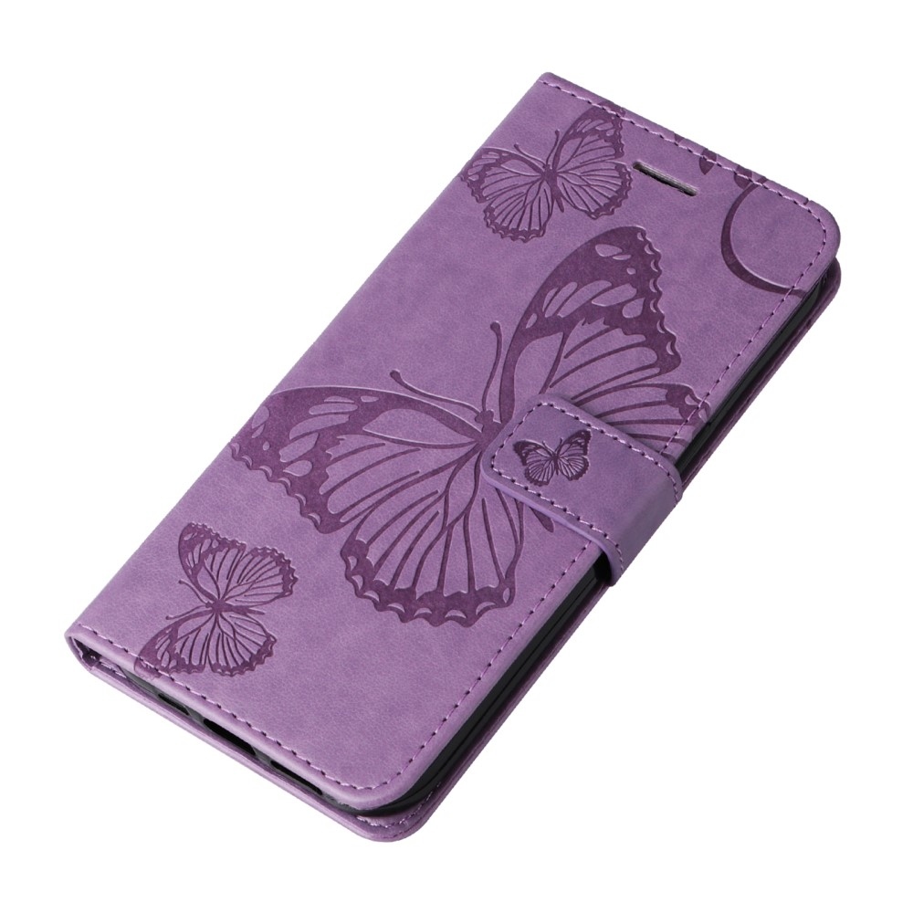 Big Butterfly knížkové pouzdro na Xiaomi Redmi Note 14 5G - fialové