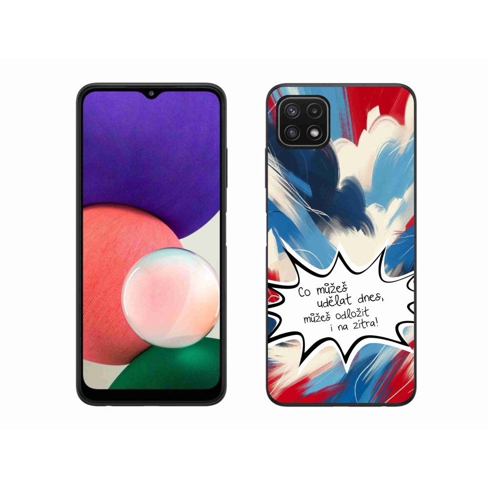 Gelový kryt mmCase na Samsung Galaxy A22 5G - vtipný text 9 bílé pozadí
