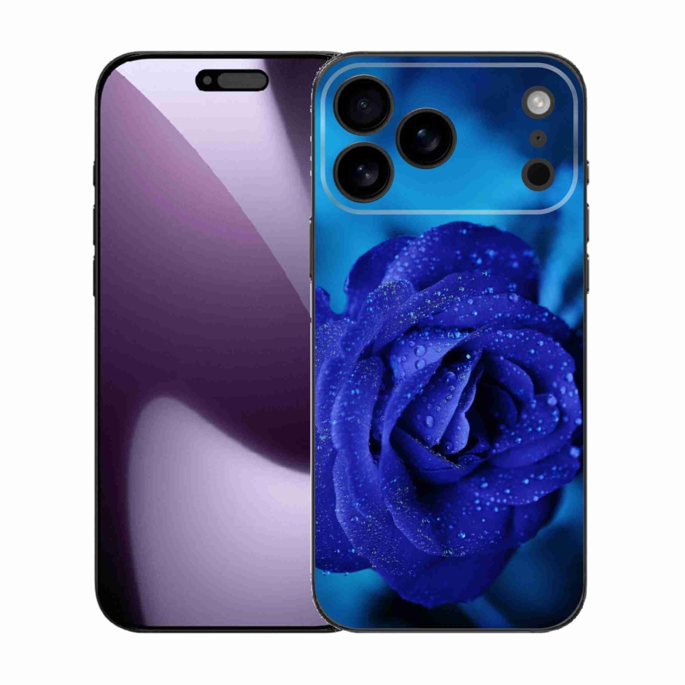 Gelový kryt mmCase na iPhone 17 Pro Max - modrá růže