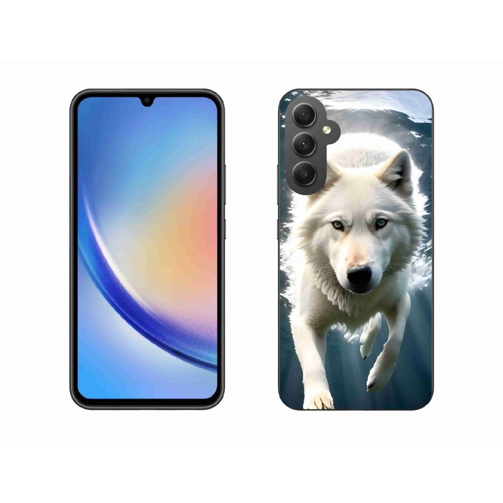 Gelový kryt mmCase na Samsung Galaxy A34 5G - bílý vlk