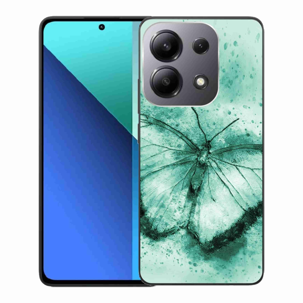 Gelový obal mmCase na Xiaomi Redmi Note 13 - zelený motýl