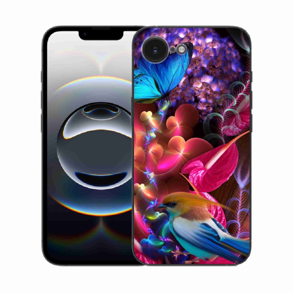 Gelový kryt mmCase na iPhone 16e - barevné květiny
